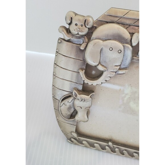 Malden Noahs Ark Metal 3.5X5 Picture Photo Frame Pewter Color Baby Nursery Decor - Picture 4 of 10